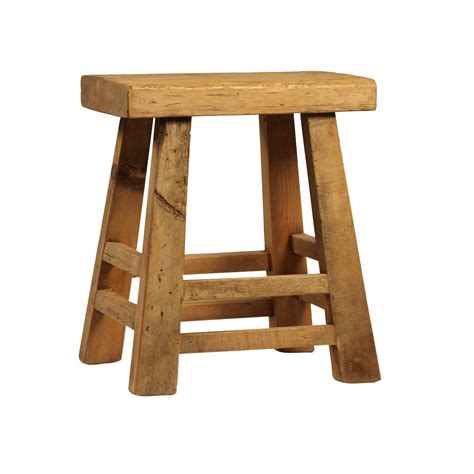 Rustic Reclaimed Wood Stool Chairish