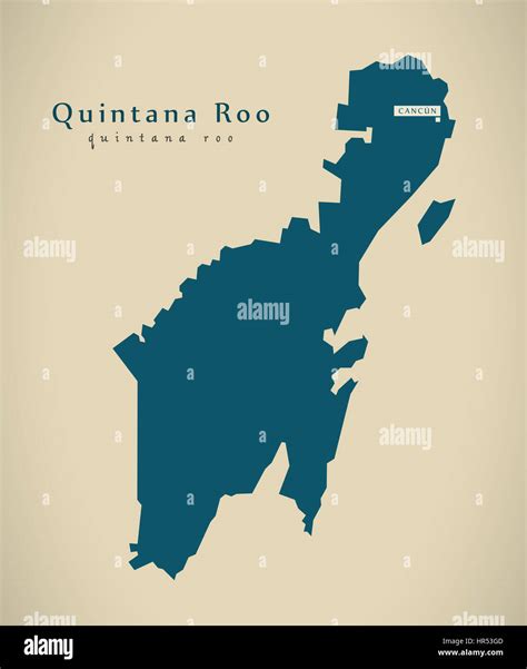 Modern Map Quintana Roo Mexico Mx Illustration Stock Photo Alamy