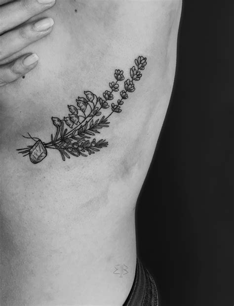 Floral decoration for cards, invitations of wedding. floral tattoo, rosemary, lily of the valley, yew, lavender ...