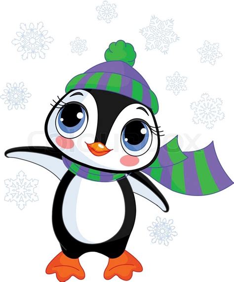 Illustration Of Cute Winter Penguin Stock Vector Colourbox