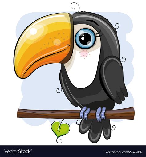 Cartoon Toucan Is Sitting On A Branch Royalty Free Vector