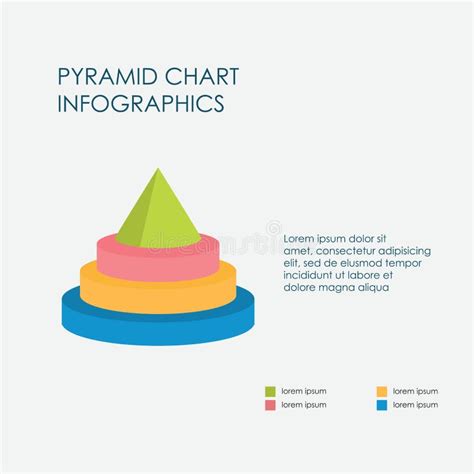 Pyramid Chart Infographics Elements 3d Vector Flat Design Sign Icon