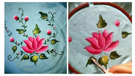 Fabric Painting Flower Design Learn In Easy Way Step By Step