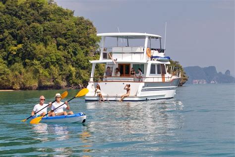 Classic Motor Yacht Charter Phuket Grand Banks 53 Boat In The Bay