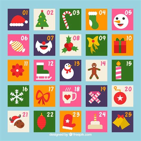 Free Vector Cute Advent Calendar