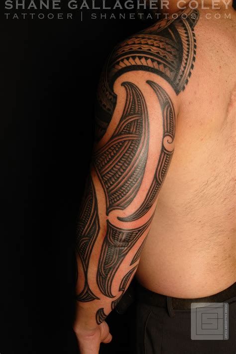 Maori Polynesian Tattoo Half Maori Half Polynesian Sleeve