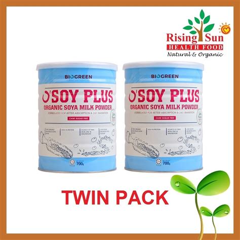 Biogreen Osoy Plus Organic Cane Sugar Free Soya Milk Powder 700g X 2 Twin Packs Shopee Malaysia