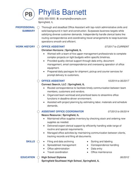 Writing a great office administrator resume is an important step in your job search journey. 2021 Best Office Assistant Resume Example | MyPerfectResume
