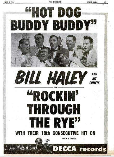Rock And Roll Newspaper Press History Bill Haley Hot Dog Buddy Buddy