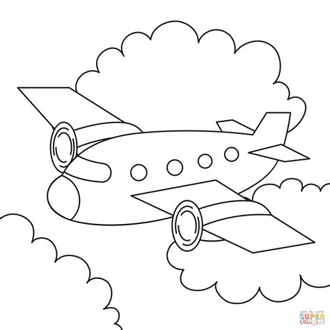 Cartoon Airplane Coloring Page Free Printable Coloring Pages