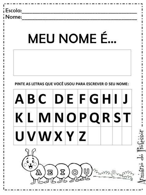 Atividade Do Nome Educação Infantil Atividades Com O Alfabeto