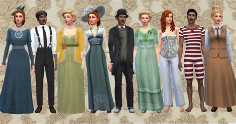 Alainas Sims 1910s Lookbook Featuring Emma Albert And Prudence L R