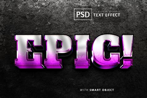 Epic Text Editable 3d Font Effects Graphic By Aglonemadesign