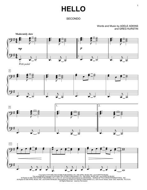 * some sheet music may not be transposable so check for notes icon at the bottom of a viewer and test possible transposition prior. Hello sheet music by Adele (Piano Duet - 170134)