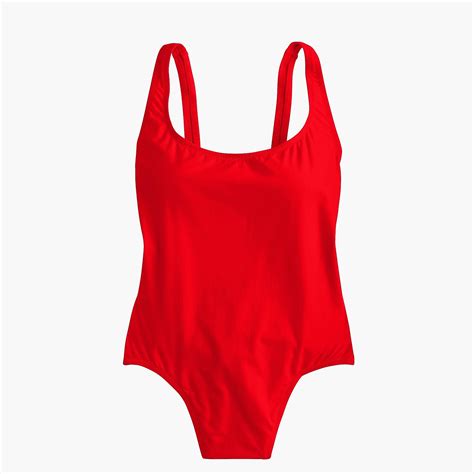 Jcrew Synthetic Plunging Scoopback One Piece Swimsuit In Bright Cerise