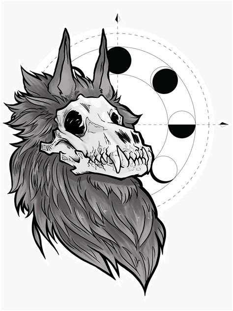 Wolf Skull Sticker By Shwampy Redbubble