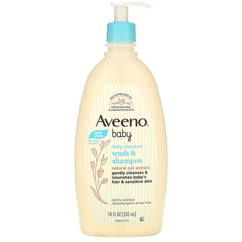 Aveeno Baby Daily Moisture Wash And Shampoo Lightly Scented 18 Fl Oz