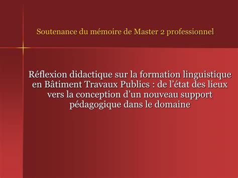 Ppt Soutenance Du Mémoire De Master 2 Professionnel Powerpoint