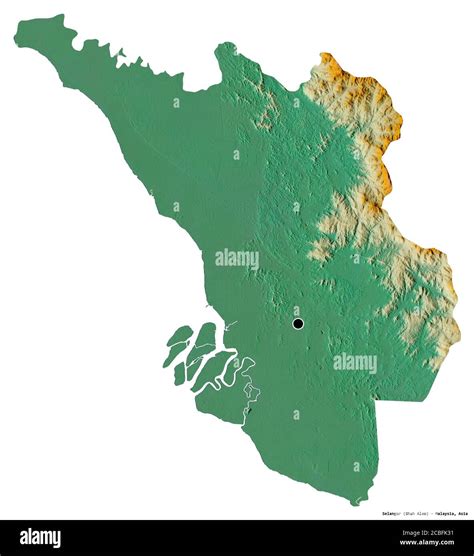 Shape Of Selangor State Of Malaysia With Its Capital Isolated On