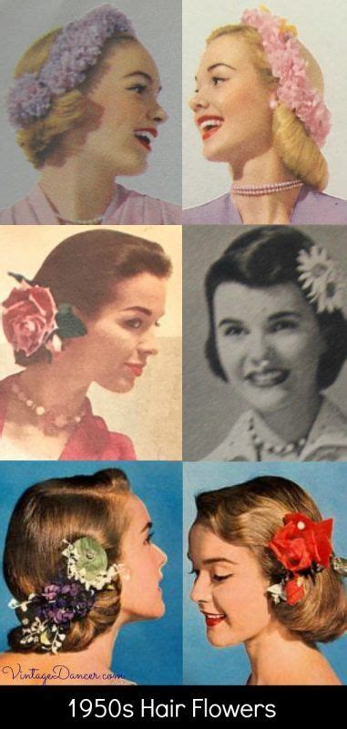 1950s hairstyles 50s hairstyles from short to long flowers in hair 50s hairstyles 1950s