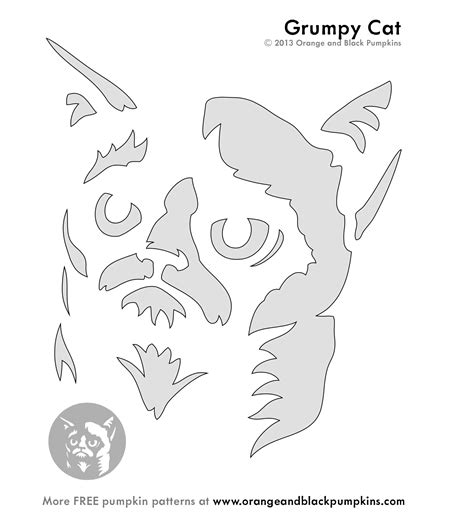 Grumpy Cat Pumpkin Stencil