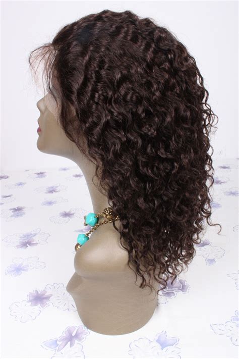 10 Grade Curly 100 Peruvian Human Hair Glueless Full Lace Wig Accept