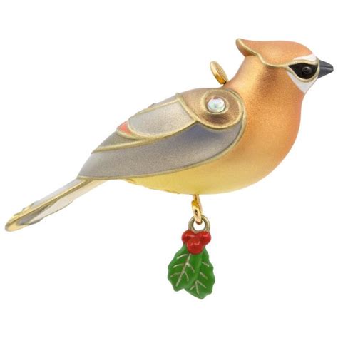 2017 Cedar Waxwing Beauty Of Birds Hallmark Miniature Ornament Hooked