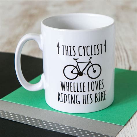 This Cyclist Wheelie Loves Riding His Bike Mug By Kelly Connor