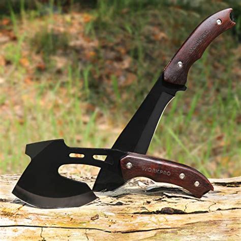 workpro axe and fixed blade knife combo set full tang wood handle recommended
