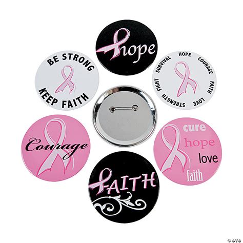 Breast Cancer Awareness Buttons 24 Pc Oriental Trading