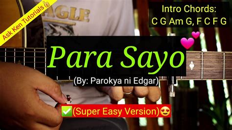 Para Sayo Parokya Ni Edgar Super Easy Version Tutorial Youtube