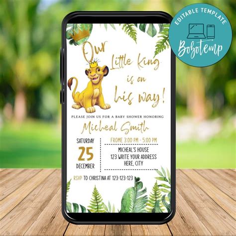 Baby shower invitations these pictures of this page are about:evite baby shower invitation. Electronic Simba Lion King Baby Shower Evite Invitation ...