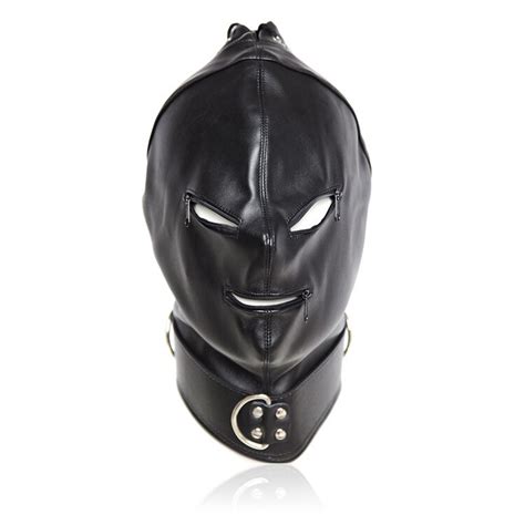 Black Leather Headgear Toys Flirt Leather Mask Female Bdsm Bondage Gimp