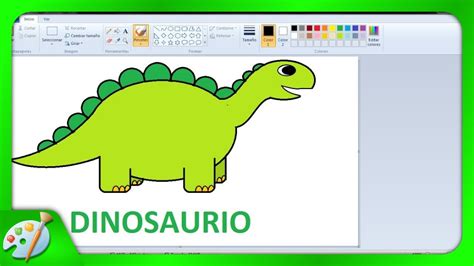 Dibujos Para Niños Con Paint Como Dibujar Un Dinosaurio Youtube