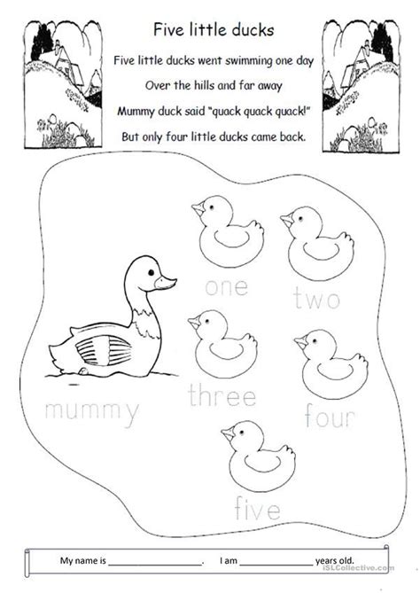 Five Little Ducks Worksheet Free Esl Printable Worksheets Made By
