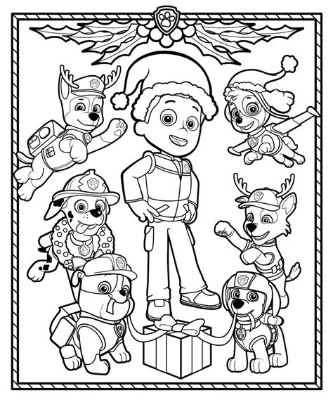 Free Printable Paw Patrol Christmas Coloring Pages Printable Party
