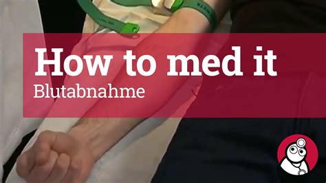 How To Med It Blutabnahme YouTube