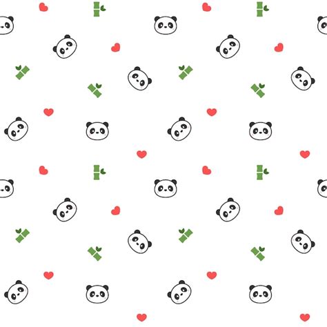 Panda Bonito Sem Costura De Fundo Vetor Premium
