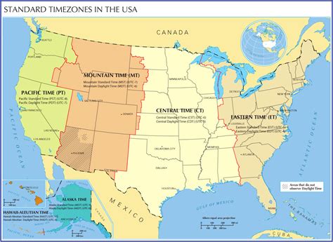 Us Time Zone Map With Roads