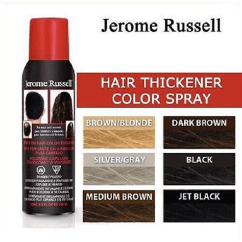 Jerome Russell Spray On Hair Color Thickener Black 35 Oz