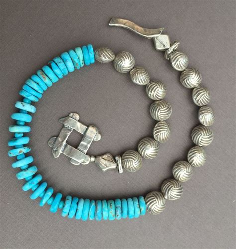 Genuine Turquoise And Thai Silver Necklace By Pamspringall On Etsy