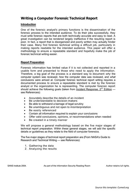 Digital Forensics Report Template | Example Document Template ...