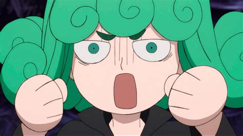 safebooru 1girl animated animated face green eyes green hair looking at viewer one punch