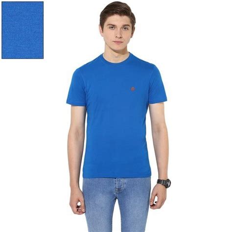cotton causal mens plain blue t shirt at rs 80 in delhi id 17715220197
