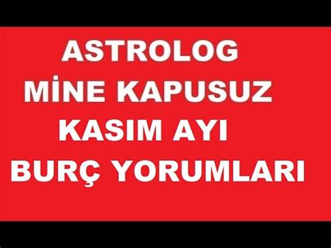 Astrolog M Ne Kapusuz Kasim Ayi Bur Yorumlari Youtube