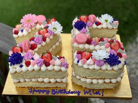 Number Cake With Fresh Flowers Fresh Flower Cake Cake Number Cake