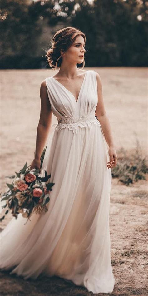 Greek Wedding Dresses A Line Simple V Neckline Ivory Atelier Qaragma Greek Style Wedding Dress