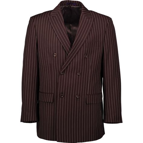 vinci men s brown pinstripe double breasted 6 button classic fit suit new ebay