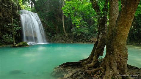 Erawan National Park Thailand Erawan Falls 5k 4k Waterfall Hd