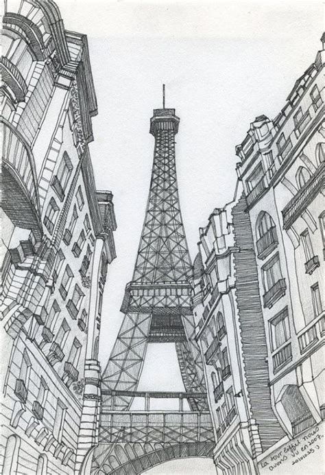 70 Easy And Beautiful Eiffel Tower Drawing And Sketches Architecture